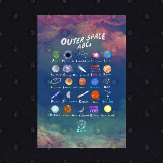 Outer space ABCs by Salty Siren Studios